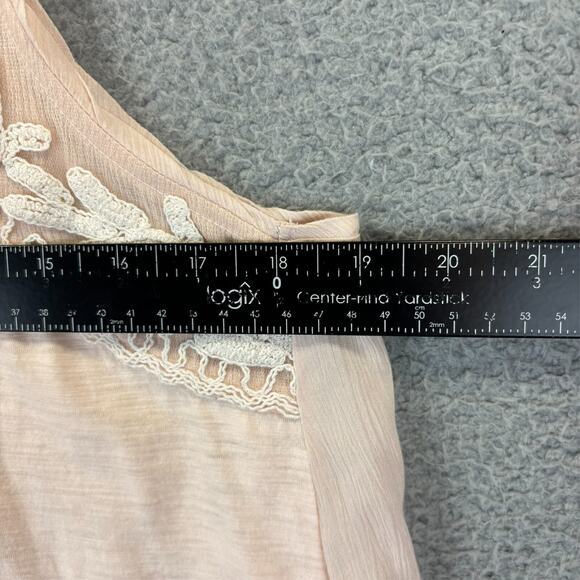 Boho Embroidered Tunic Medium Lagenlook Cottagecore Coquette Gauzy Flowy Tank - Picture 5 of 9